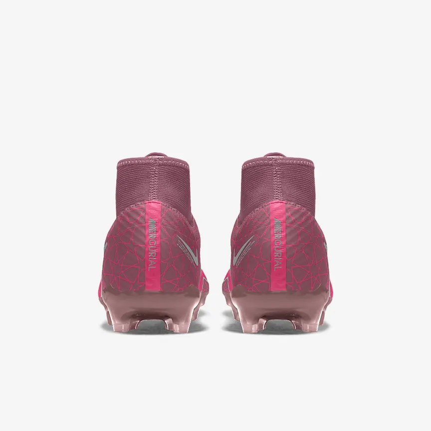 รองเท้าฟุตบอล Nike Zoom Mercurial Superfly 9 Academy FG By You Pink คุณสามารถปรับแต่งรองเท้าด้วยสี ลวดลาย และโลโก้ของคุณเอง